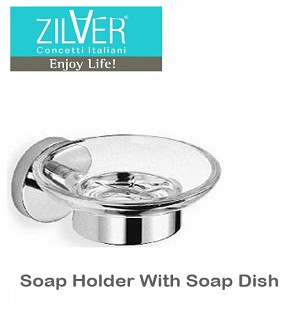 Zilver Round Series Soap Holder With Soap Dish